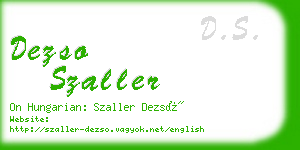 dezso szaller business card